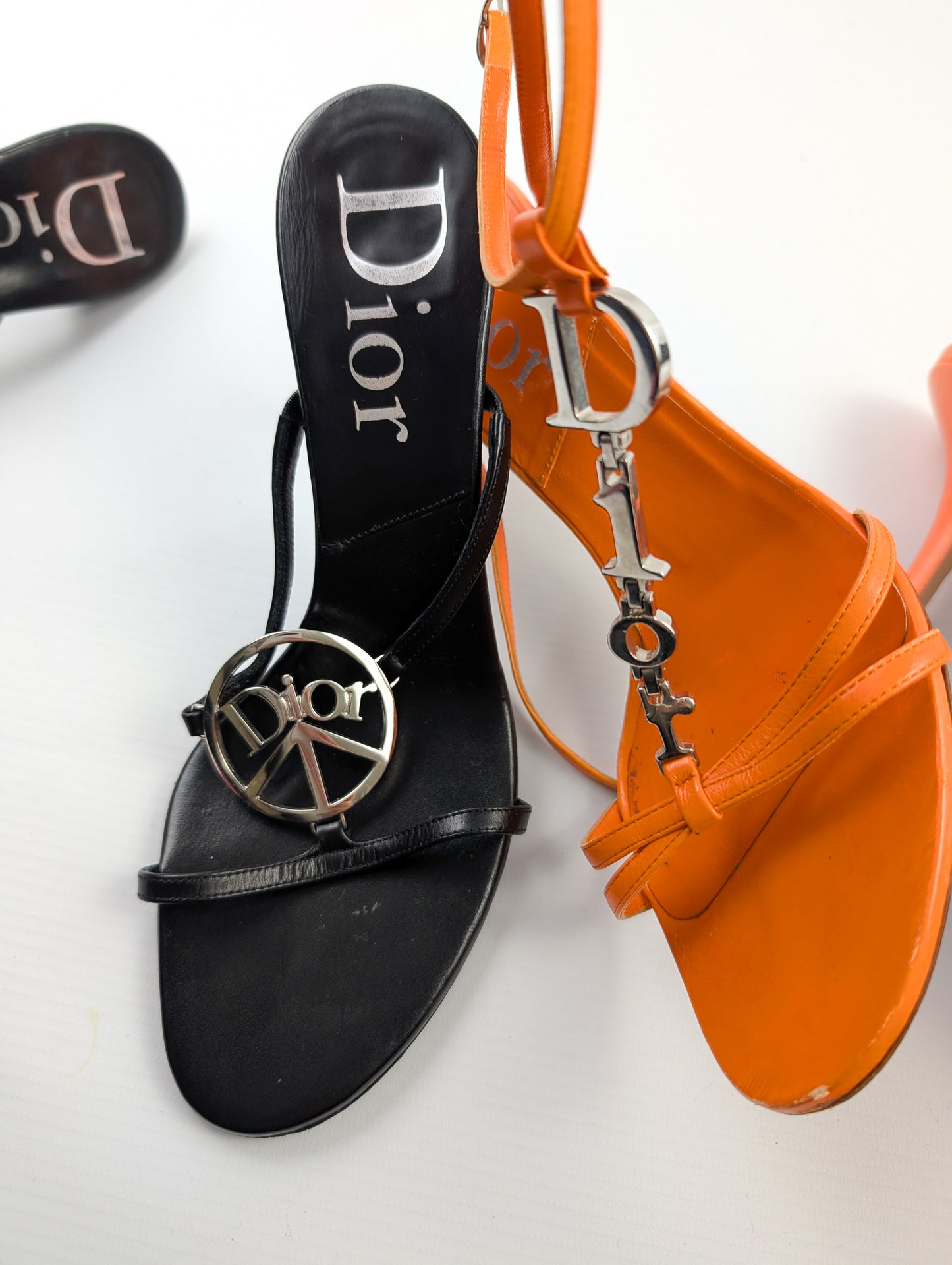 Sandales "logo" orange Dior par Galliano - EU38|5UK|7US