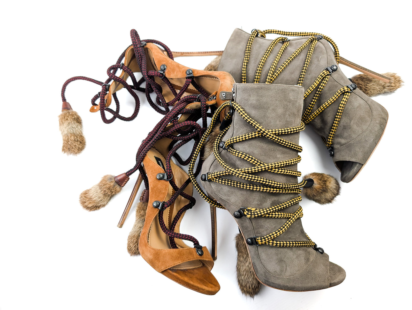 Boots Dsquared2 à lacet et fourrure- EU39|6UK|8US