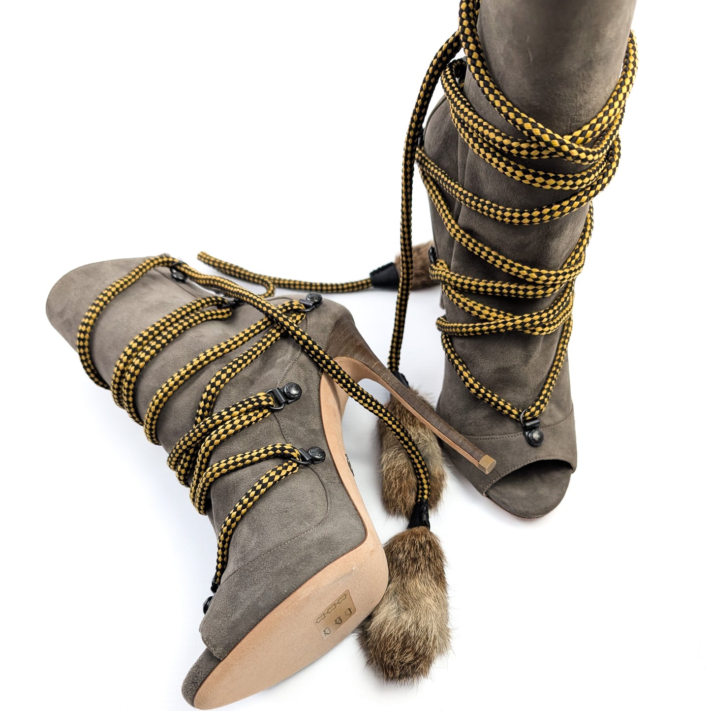 Boots Dsquared2 à lacet et fourrure- EU39|6UK|8US