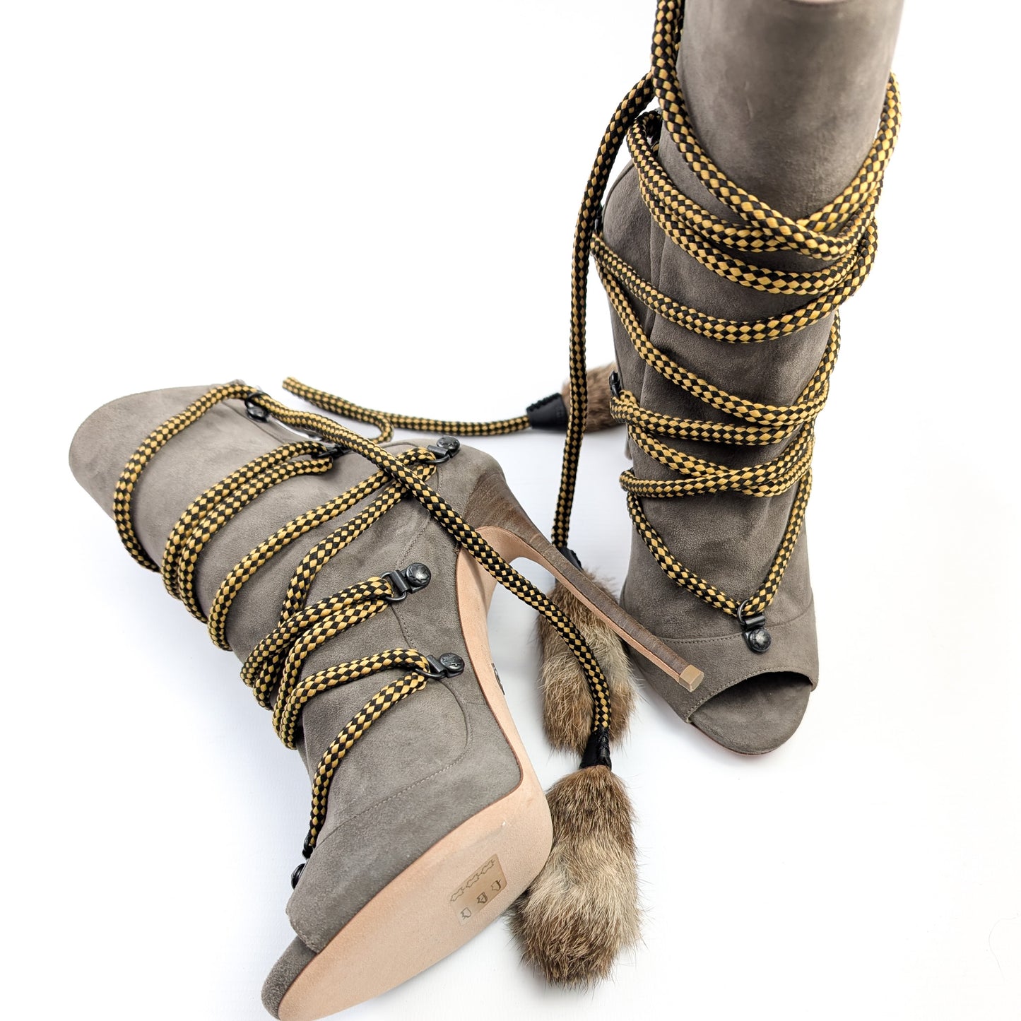 Boots Dsquared2 à lacet et fourrure- EU39|6UK|8US