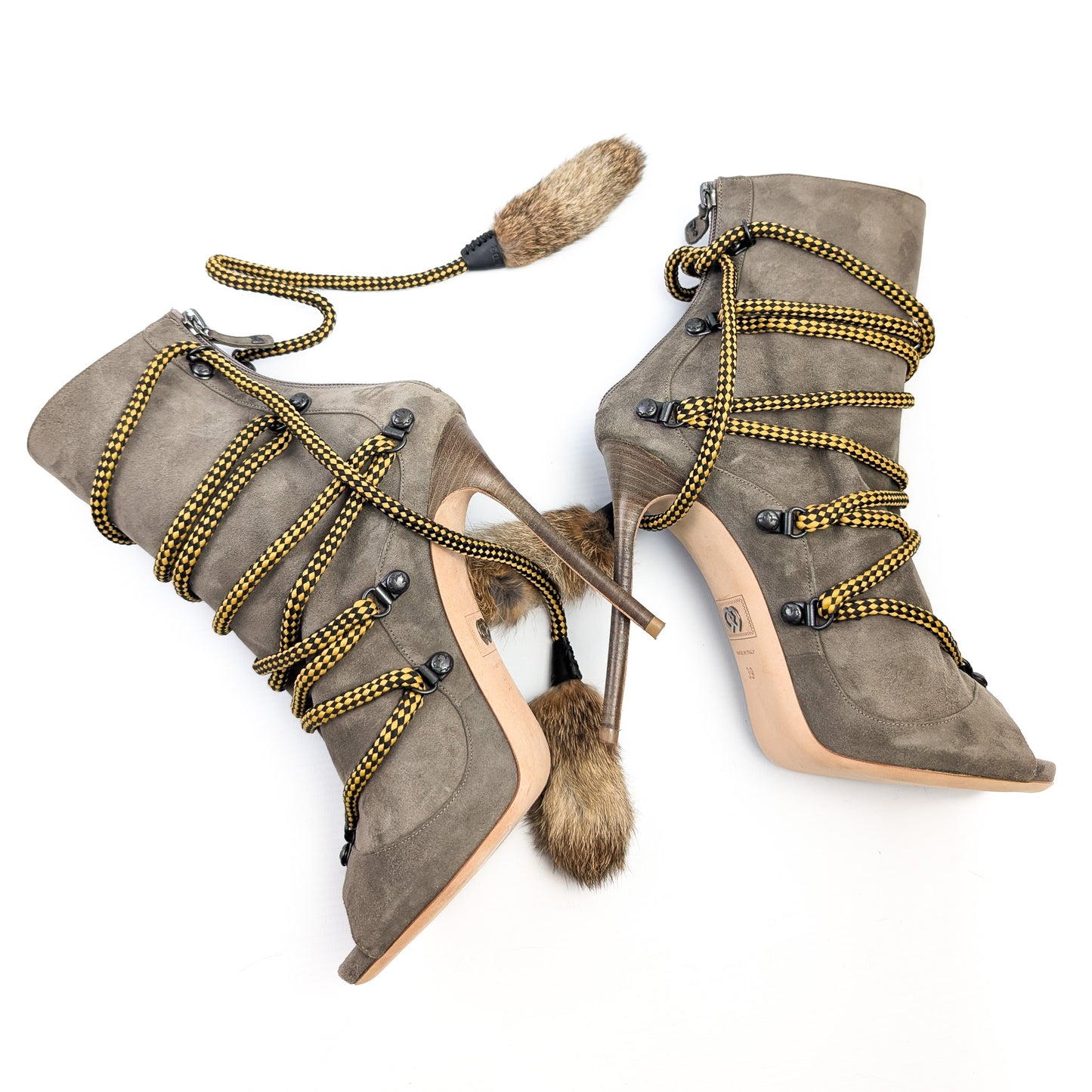 Boots Dsquared2 à lacet et fourrure- EU39|6UK|8US