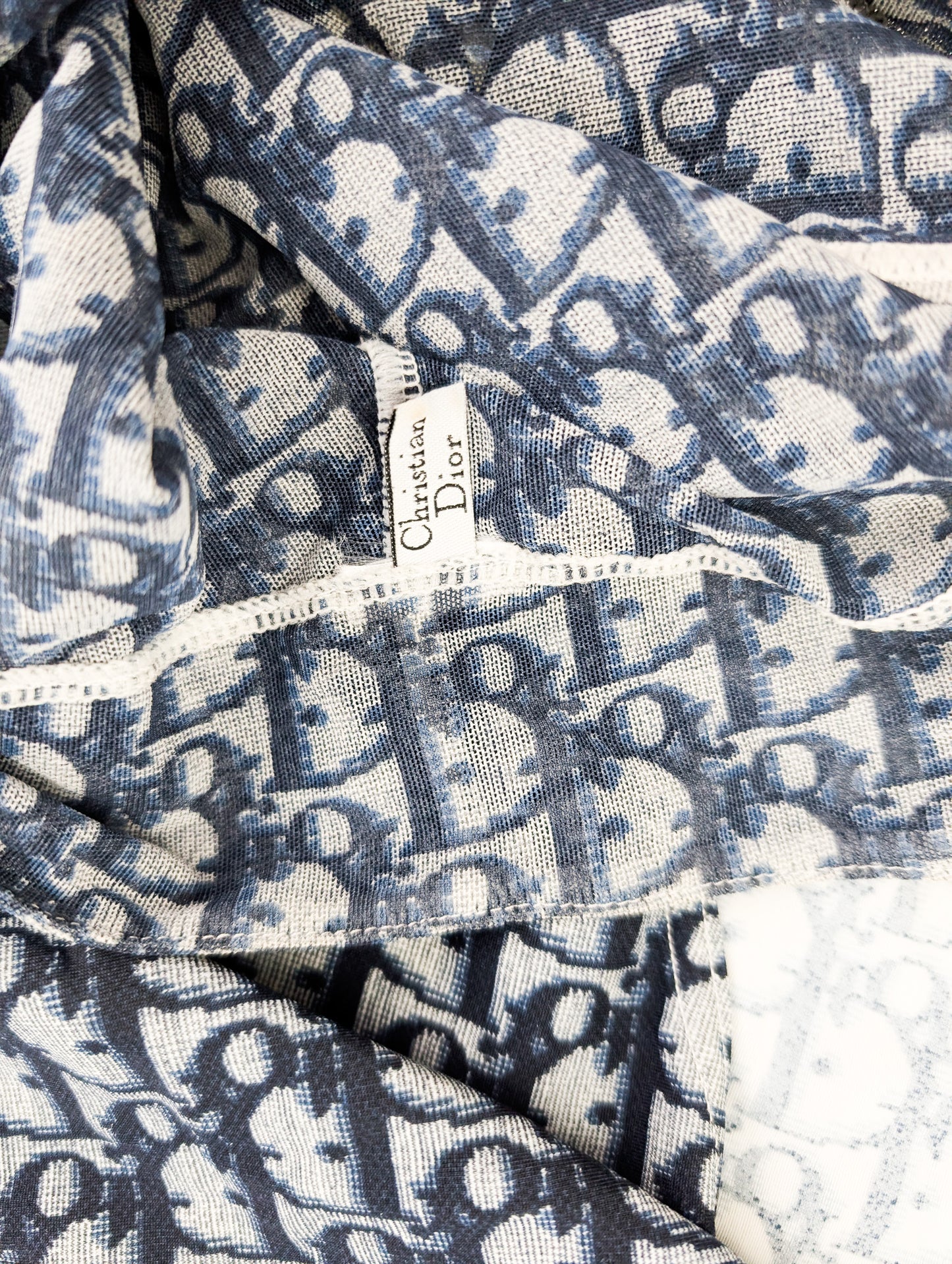 Ensemble 3 pièces paréo et Maillot de bain Dior monogramme bleu trotter - S/S2002