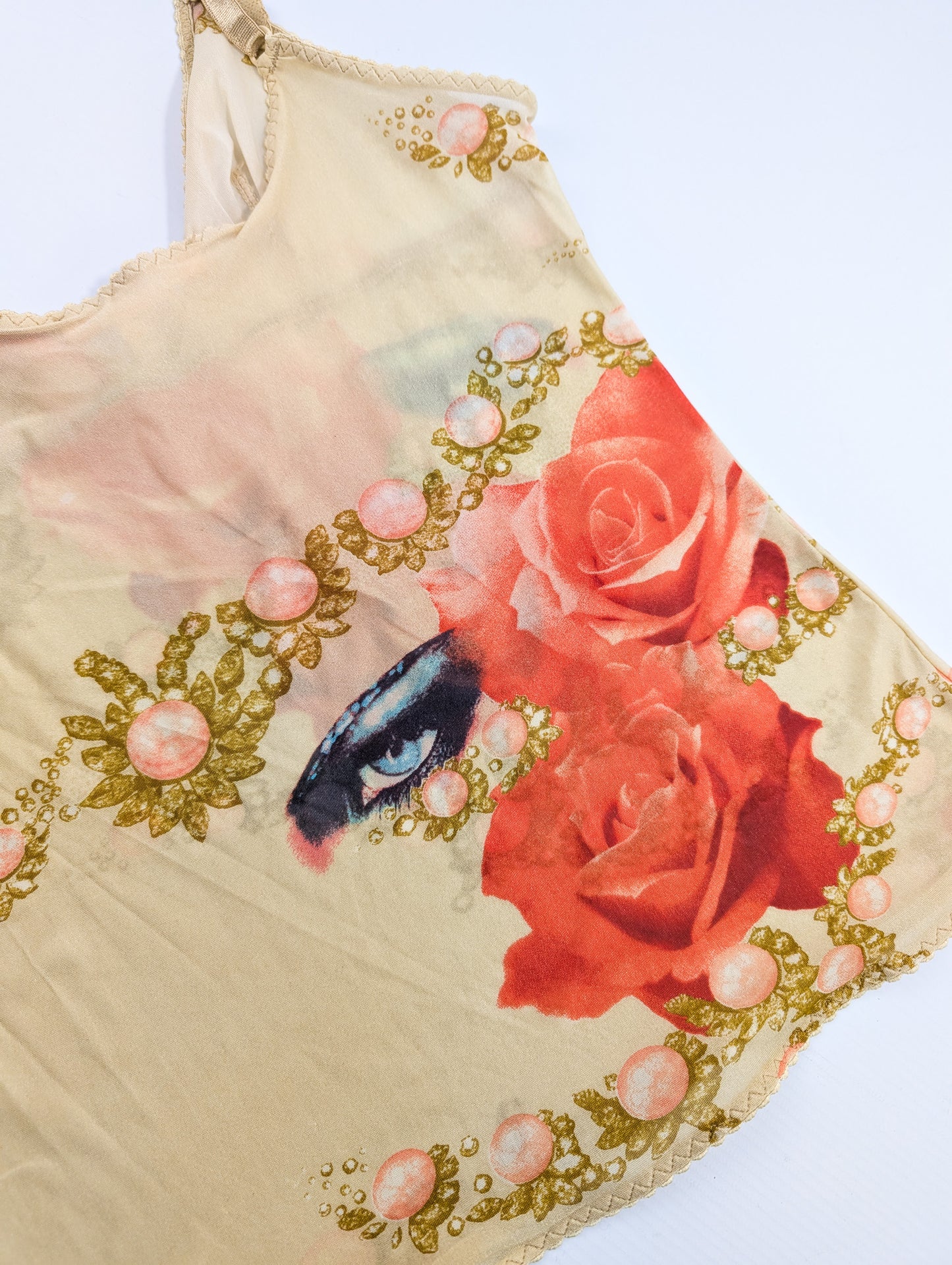 Top en mesh Roberto Cavalli visage Elizabeth Taylor - S/S 2001
