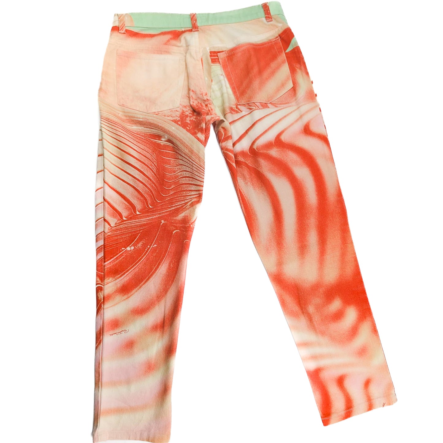Pantacourt imprimé abstrait orange Roberto Cavalli - M/L