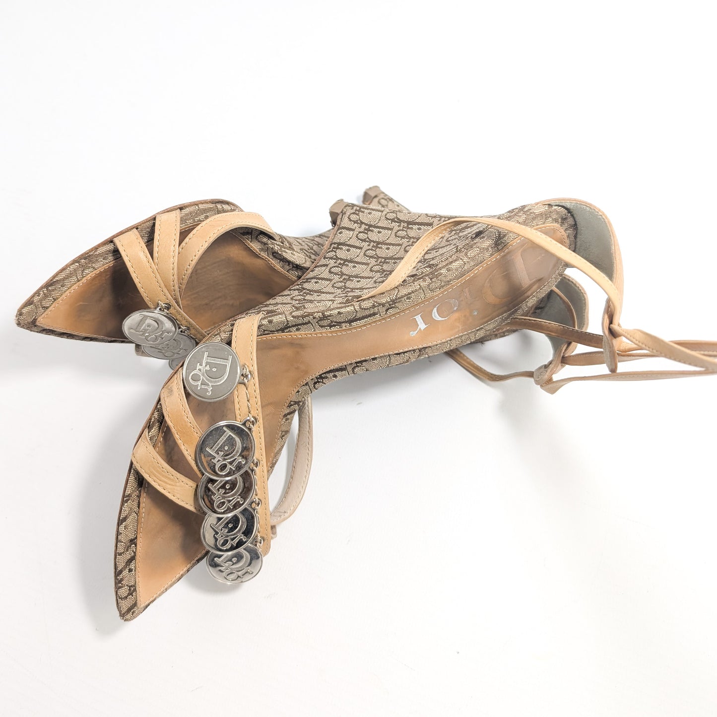 Sandales compensées ornées de pièces Dior par Galliano - EU37|UK4|US6