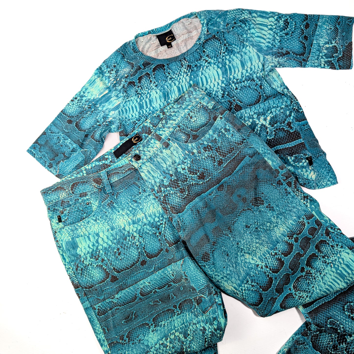 Ensemble Pantalon Cavalli imprimé animal bleu - XL