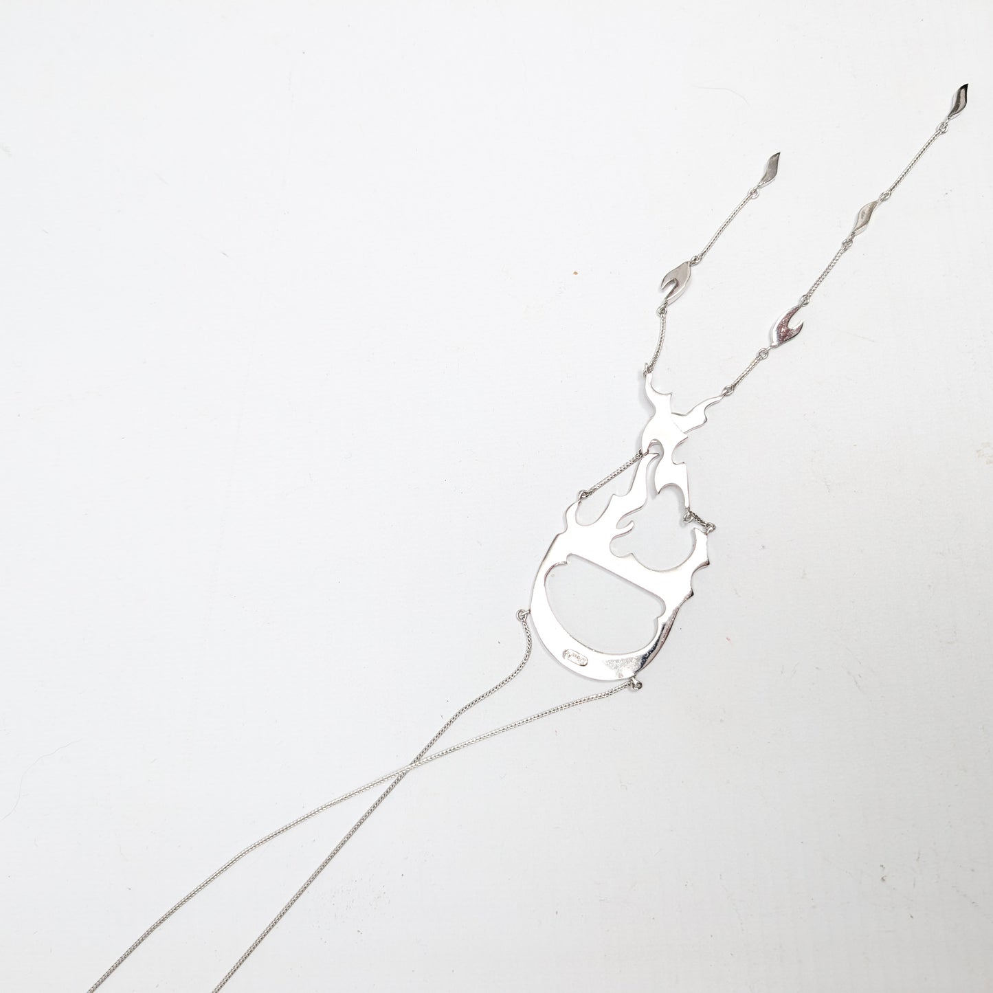 Collier Dior par Galliano argent "Flamme"