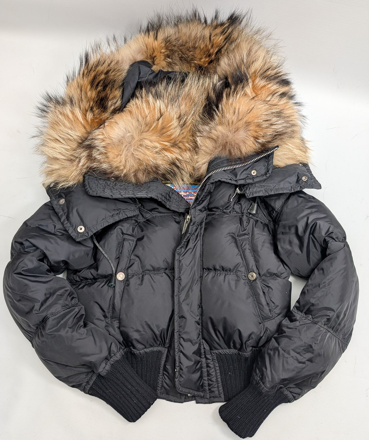 Doudoune courte Dsquared2 fourrure noir