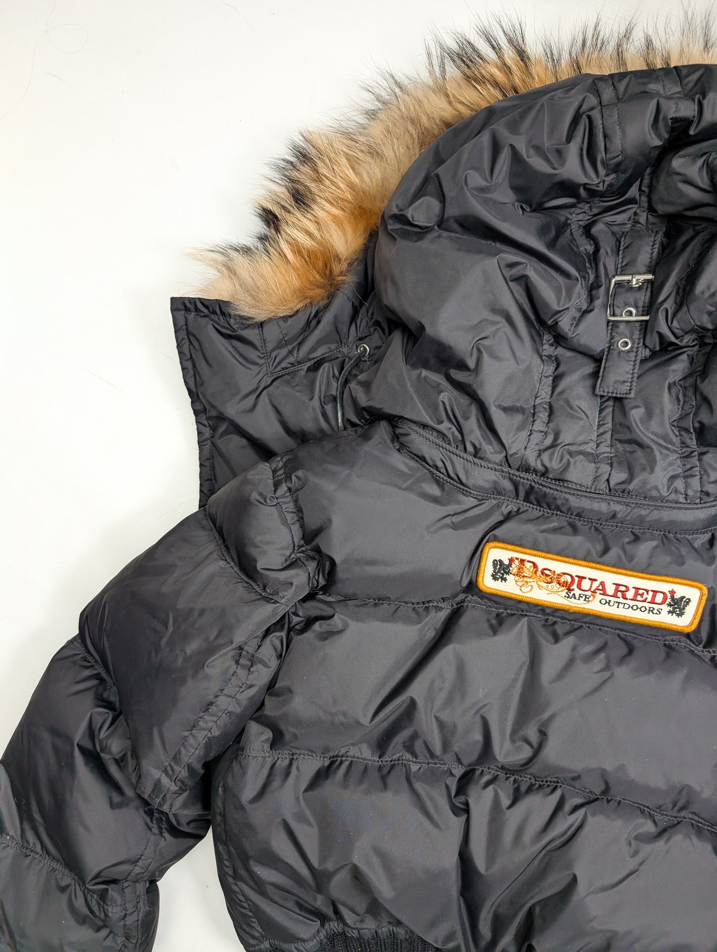 Doudoune courte Dsquared2 fourrure noir