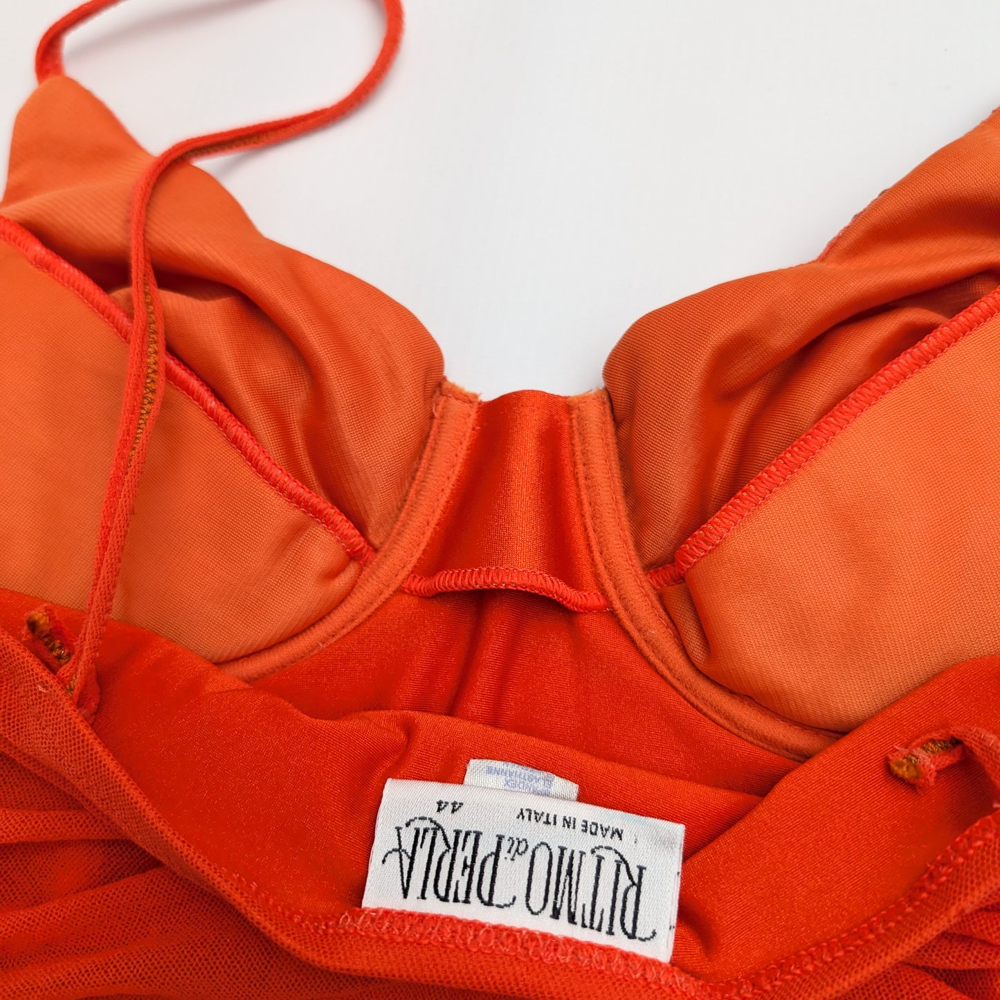 Robe La Perla cintré en mousseline orange - M