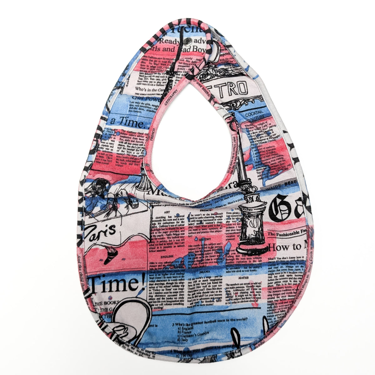 Ensemble body, bavoir et bonnet John Galliano monogramme "journal" - 6m