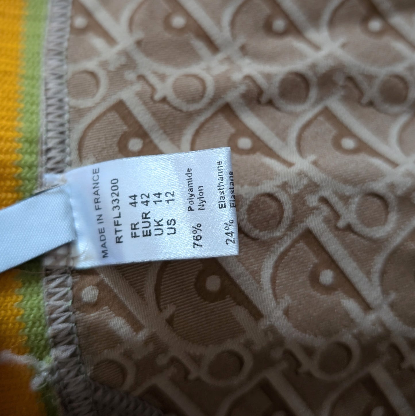 Dior by Galliano Rasta One-Piece Swimsuit - L