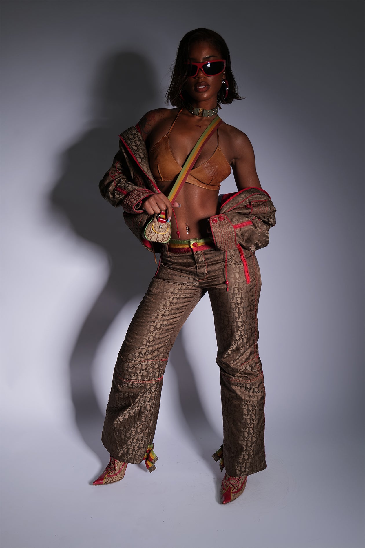 Sac bandoulière Rasta monogramme Dior par John Galliano S/S2004