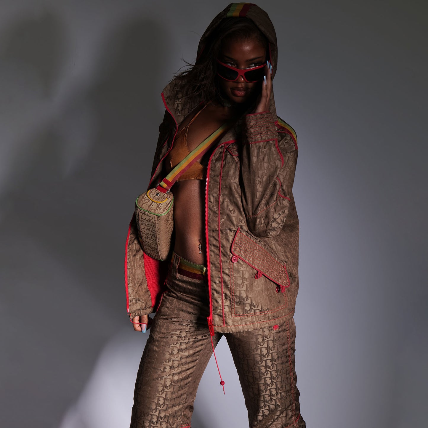 Sac bandoulière Rasta monogramme Dior par John Galliano S/S2004