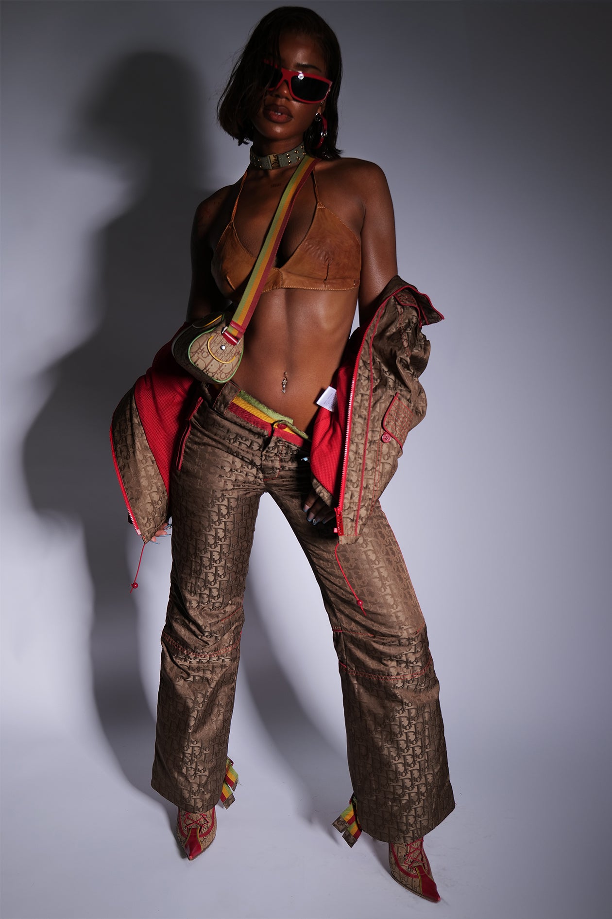 Sac bandoulière Rasta monogramme Dior par John Galliano S/S2004
