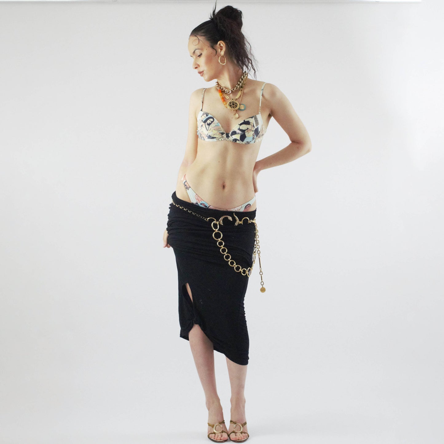 Indian pattern bikini and pants set Jean Paul Gaultier A/W1998