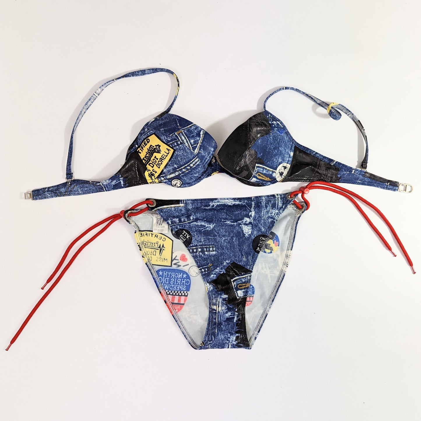 Ensemble maillot de bain et paréo Trompe l'œil Dior par Galliano F/W 2001