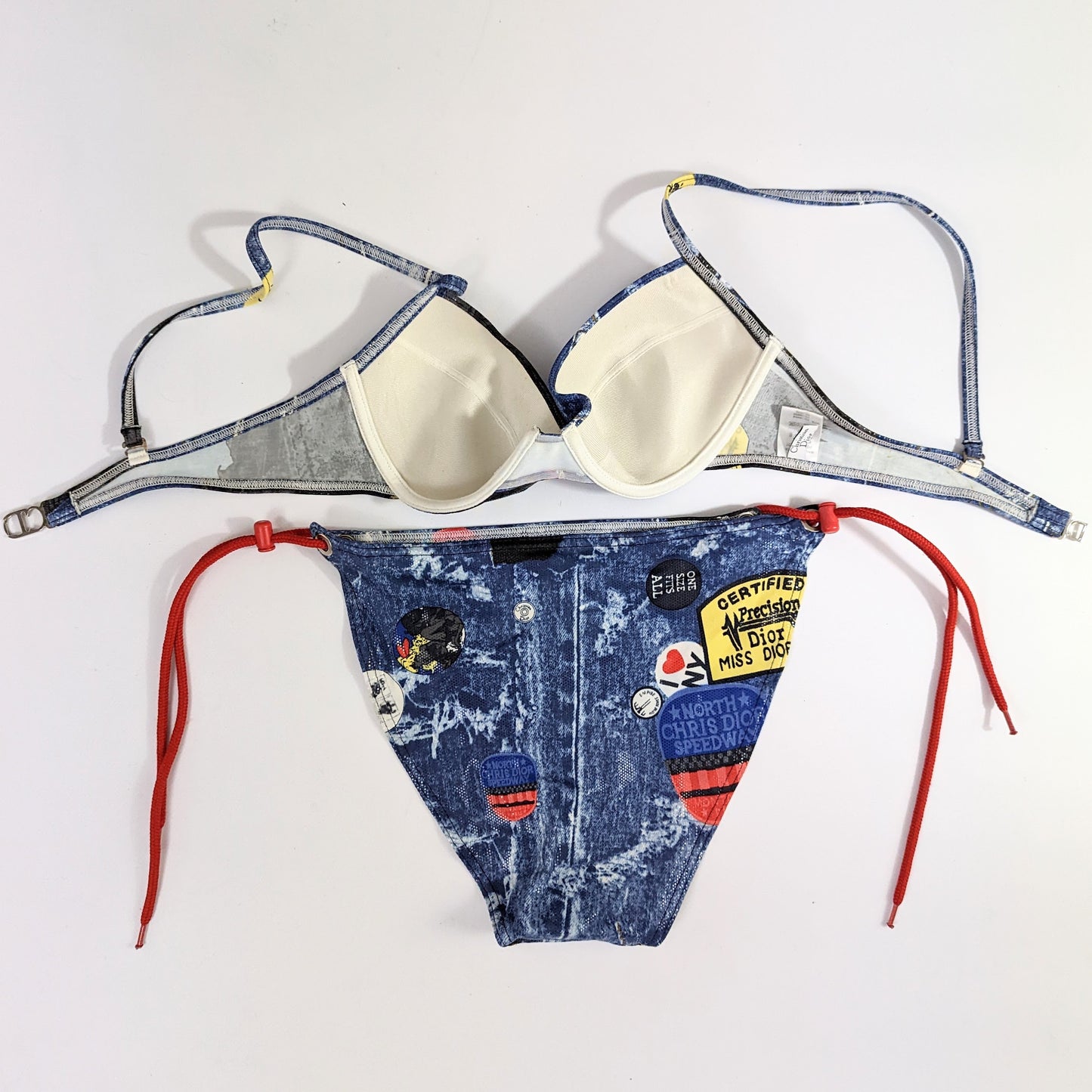 Ensemble maillot de bain et paréo Trompe l'œil Dior par Galliano F/W 2001
