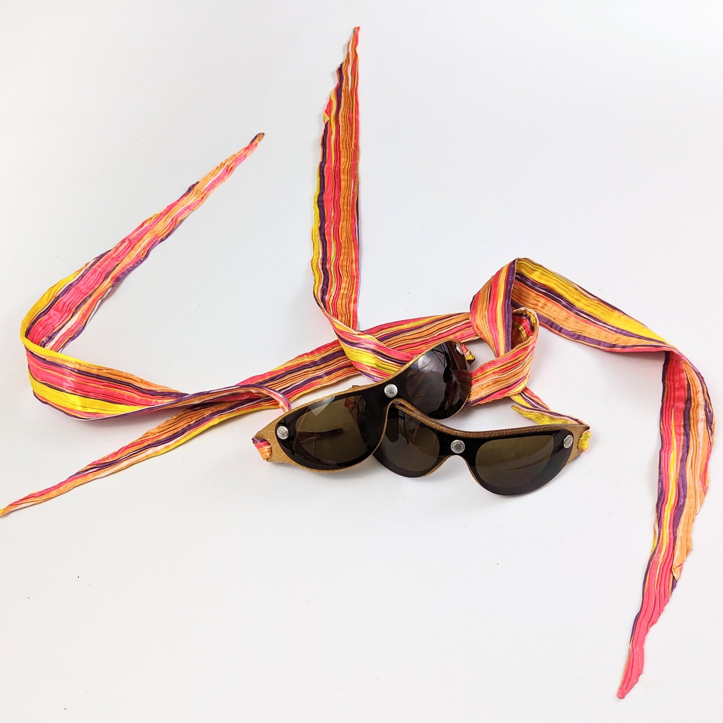 Lunettes de soleil en cuir et tissu multicolore Roberto Cavalli