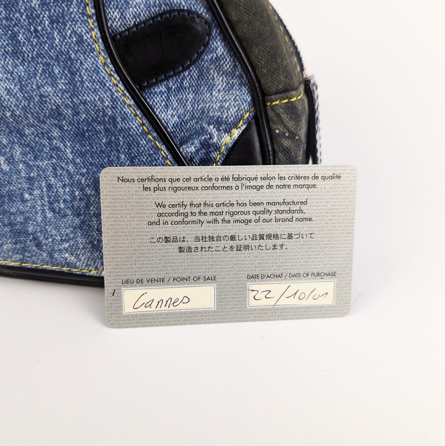 Sac mini Saddle Bowler Denim Dior par Galliano