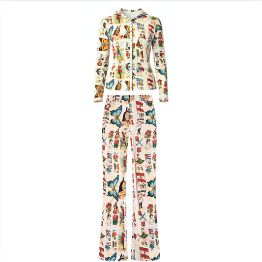 Ensemble pantalon et cardigan "Timbre" Dior par Galliano - S/S 2002