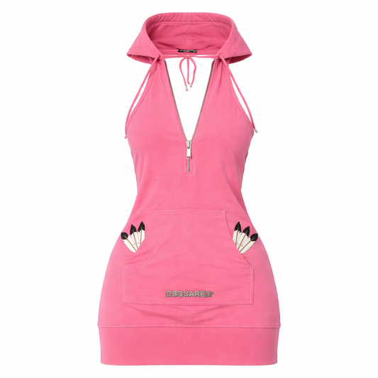 Dsquared2 backless hooded dress