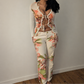 Ensemble cardigan et pantalon Roberto Cavalli fleur - L