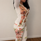 Ensemble cardigan et pantalon Roberto Cavalli fleur - L