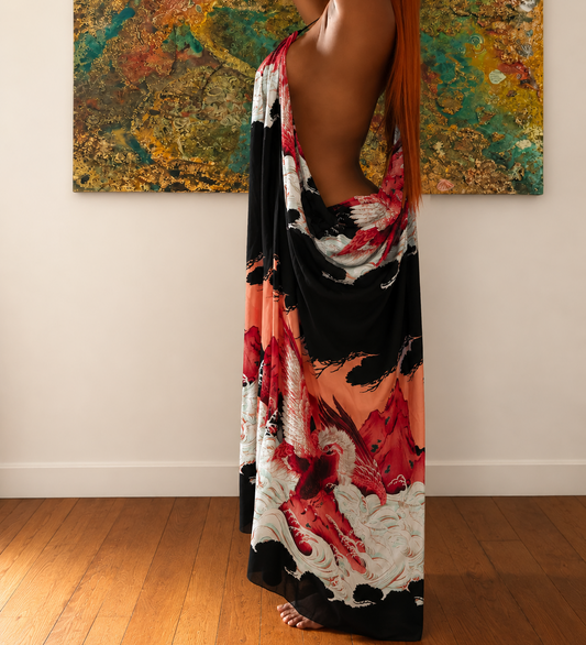 Jean-Paul Gaultier eagle print dress