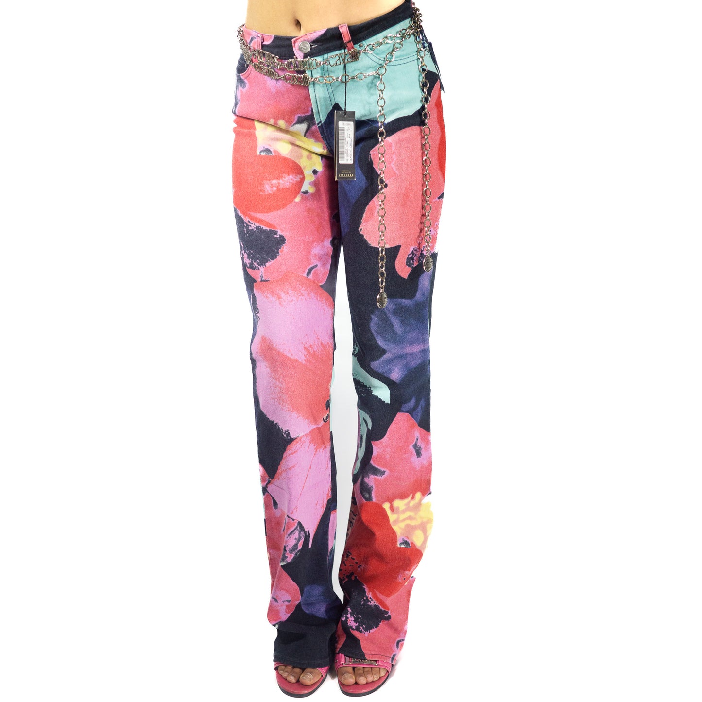 Pantalon Cavalli multicolore à imprimé floral - S