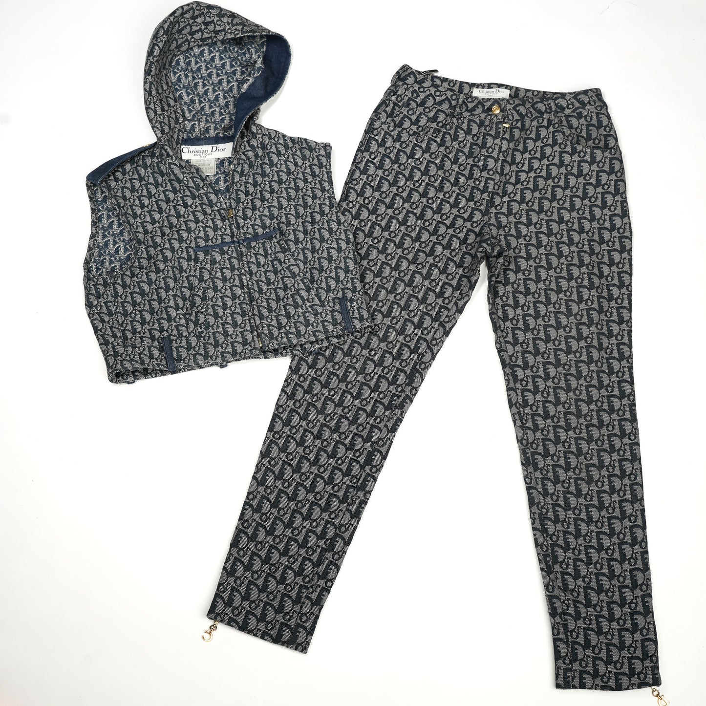 Ensemble pantalon et veste Dior monogramme Dior par Galliano - S/S2000