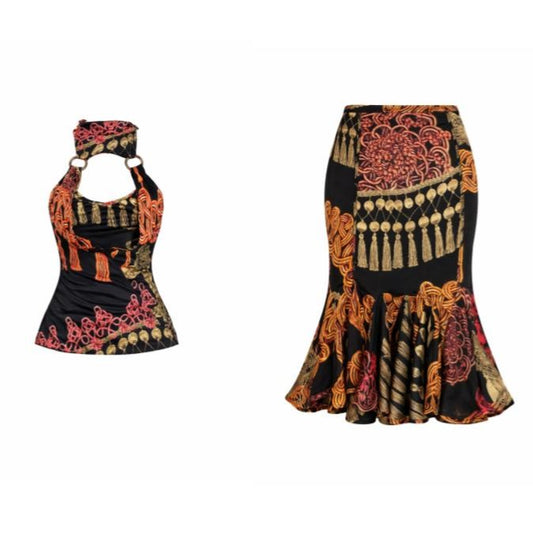 Roberto Cavalli top and skirt set