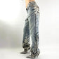 Roberto Cavalli washed jeans pants with tiger print - M/L