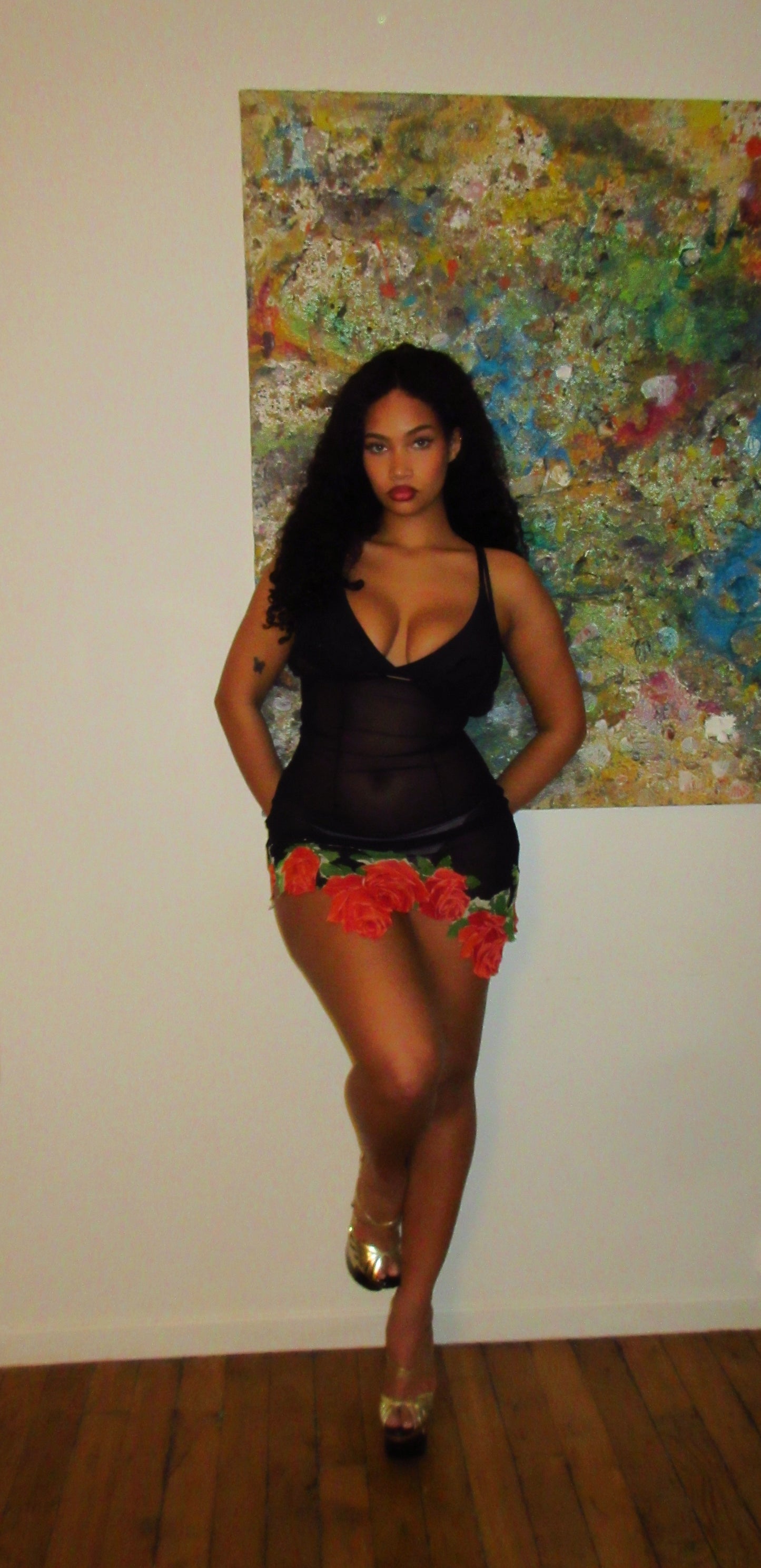 Robe La Perla mesh asymetrique