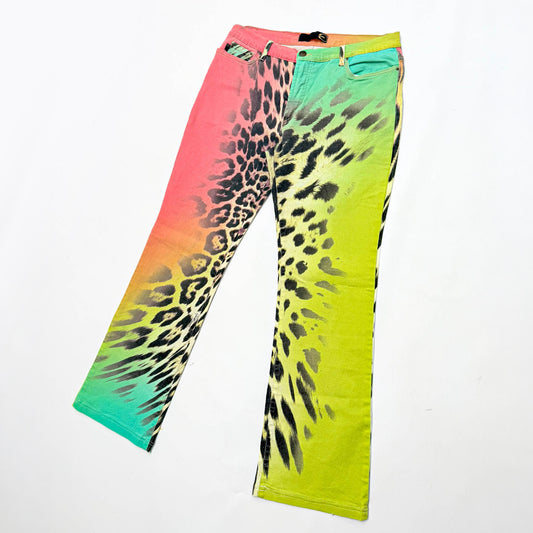 Pantalon Léopard multicolore Roberto Cavalli - L