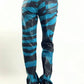 Jeans scintillant Roberto Cavalli motif zèbre trompe l'œil bleu - M