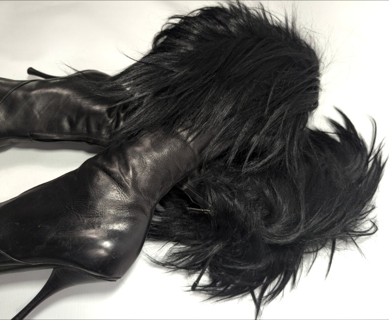 Dior by Galliano boots decorated with pony hair - EU37.5|UK4.5|US6.5