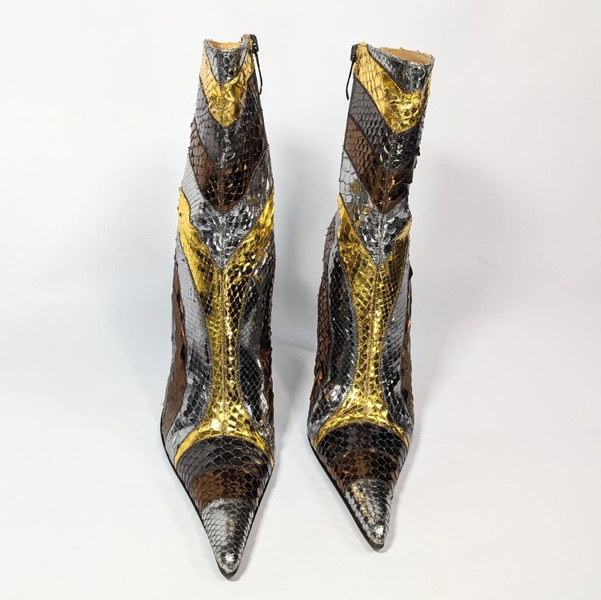 Bottines en python doré Gianmarco Lorenzi - EU40|7UK|9US