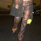 Pantalon jeans Roberto Cavalli imprimé tigre orange- M