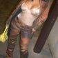 Roberto Cavalli jeans pants orange tiger print - M