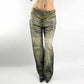 Cavalli jeans faded khaki monogram logo - M/L