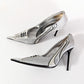 Escarpin Gianmarco Lorenzi argent et noir - FR37 | UK4| US5.5