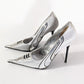 Gianmarco Lorenzi silver and black pump - FR37 | UK4| US5.5