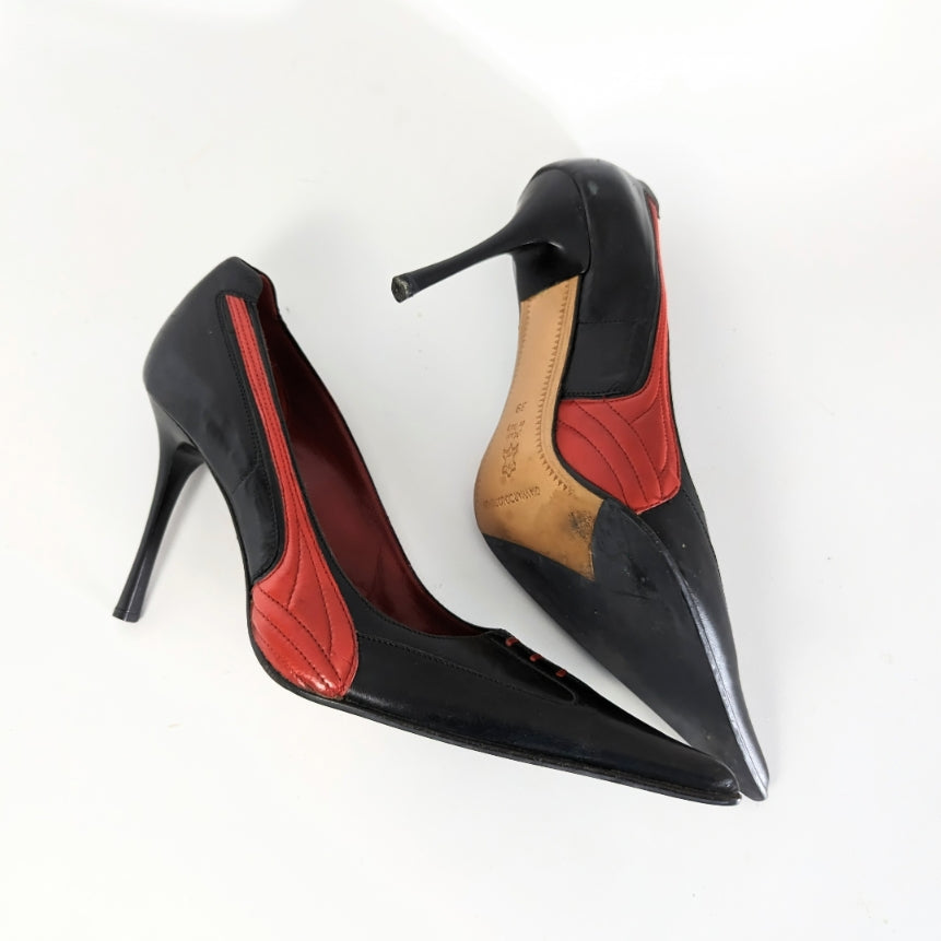 Escarpin Gianmarco Lorenzi noir et rouge - EU39,5|6UK|8US