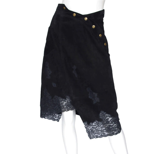 Dior by Galliano suede lace skirt - F/W 2000