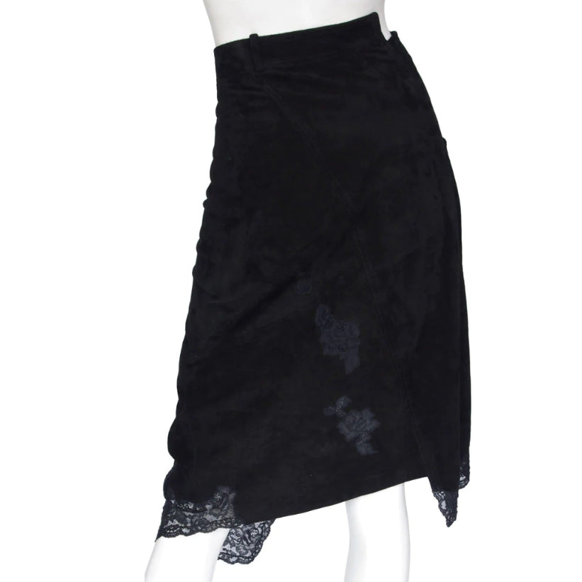 Dior by Galliano suede lace skirt - F/W 2000