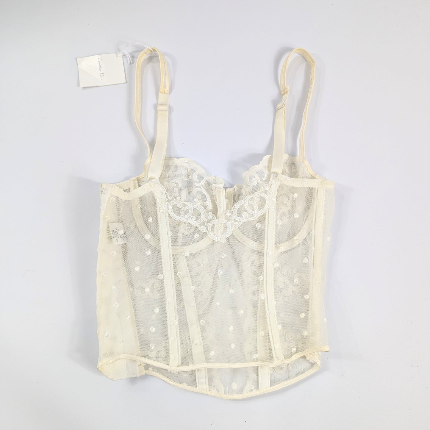 Bustier en dentelle et inscription "Dior" - XS/S