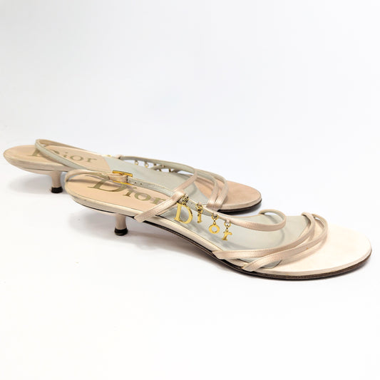 Sandales satin petit talon Dior -  EU37|UK4|US6