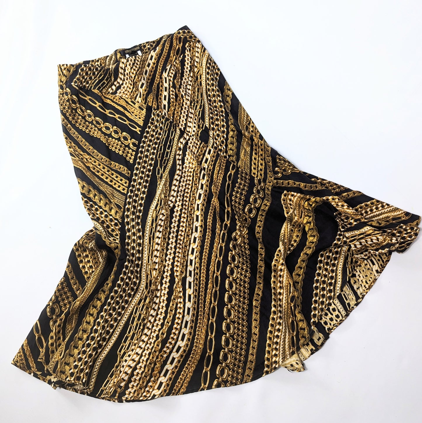 Roberto Cavalli chain-print silk skirt