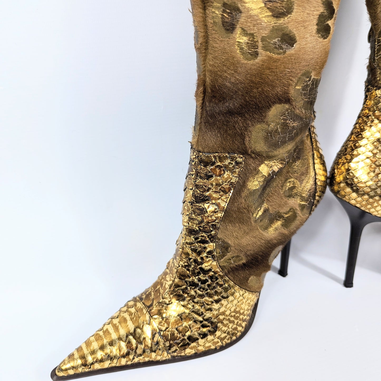 Gianmarco Lorenzi gold snake Boots - EU37|UK4|US6